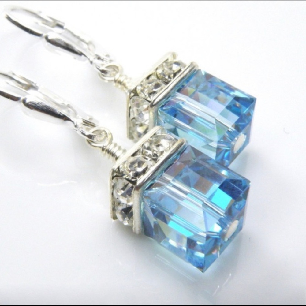Dangle Hook Princess Earrings Blue (3/$25 jewelry)